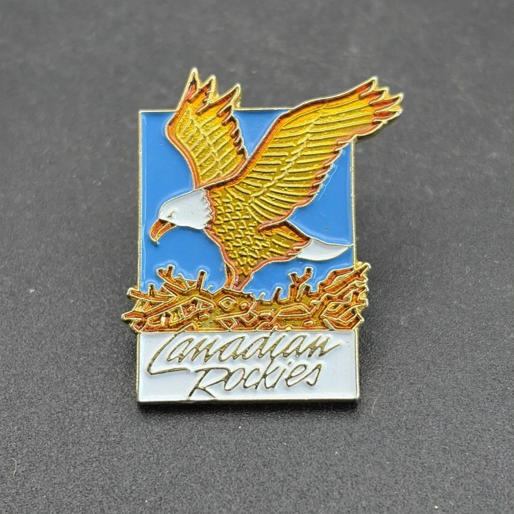 Canadian Rockies Bald Eagle Flying Lapel Hat Pin